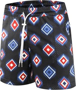 Shorts de basket-ball HIC de haute qualité, personnalisés, 220 grammes, double couche, style streetwear, pour hommes, en mesh, taille élastique, 100% polyester - Product Image 4