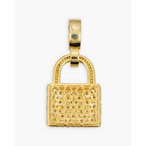Colgante de Candado de Moissanita de Oro de 14K con Diamantes - Categoría de Producto - Product Image 4