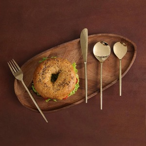 Juego de cubiertos dorados decorativos con diseño moderno para restaurantes, hoteles y hogar, vajilla hecha a mano de La India - Product Image 3