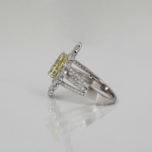 14K oro sólido amarillo pera corte laboratorio cultivado diamante doble Halo anillo de compromiso IGI certificado Diamante compromiso anillo de regalo - Product Image 3