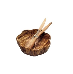 <b>Wood</b> <b>Salad</b> Bowl with <b>Server</b> Set Natural <b>Salad</b> Bowl for Home and Kitchenware and Serving Use - Product Image 2