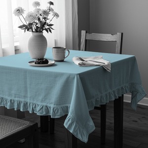 Nappe bleue taille unique pour tables à manger tissu polyester pour hôtels fêtes et rassemblements 140x180cm 55x70 pouces - Product Image 5