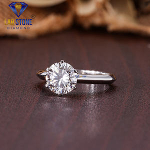 Lab-Stone 1,25 TDW Anillo de oro blanco con diamante de corte redondo solitario Color DE LA EF-VS - Product Image 2