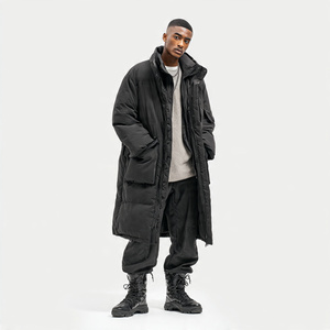 Veste longue matelassée chaude d'hiver pour homme, 100% polyester et élasthanne, veste longue matelassée pour homme, veste longue matelassée de rue pour homme - Product Image 3