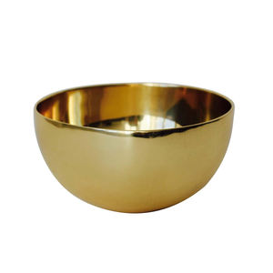 Bol de service en métal en aluminium poli Design moderne pour la vaisselle de fête de mariage Taille écologique et personnalisable - Product Image 2