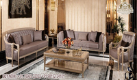 Juego de Muebles de Sala de Estar de Lujo Royal Kingdom, Estilo Barroco Americano y Maharaja, Madera de Teca, Sofá de 8 Plazas
