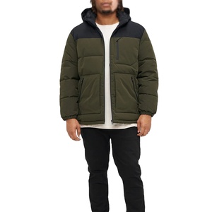 Classic Men Puffer <b>Jacket</b> insulated design <b>quilted</b> <b>pattern</b> full zip closure stand collar warm comfortable outerwear for winter - Product Image 1