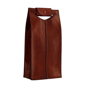 Cadeau de vacances France Design Sac à vin rouge Fourre-tout en cuir PU Porte-bouteille portable fabriqué en France pour les événements - Product Image 2