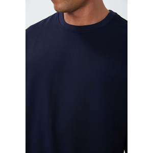 Sweat-shirt basique pour homme en coton indigo, texture douce, coupe standard - 88363 - Indigo - Product Image 3