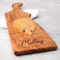 Planche à charcuterie artisanale en bois d'olivier |   2 cm d'épaisseur |   Planche de service et de découpe tunisienne |   Gravure de logo personnalisée