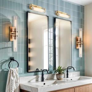 Rowabi โคมไฟติดผนังเบา2ดวง, โคมไฟติดผนังบ้านไร่แบบชนบททันสมัยมีไฟคู่ติดตั้งสำหรับห้องนอนห้องนั่งเล่นหรือตกแต่งห้องโถง - Product Image 2