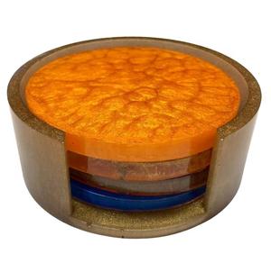 Posavasos de resina epoxi fáciles de hacer Posavasos cuadrados de madera de acacia con borde de resina epoxi Posavasos de madera de olivo a un precio razonable - Product Image 1