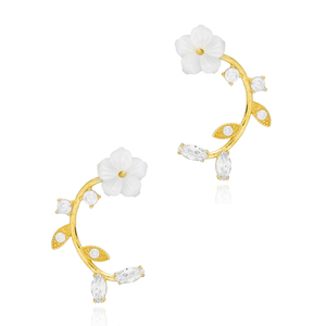 Flower Charm Marquise CZ Stone Summer Collection Stud <b>Earring</b> Turkish Handmade Wholesale 925 Sterling <b>Silver</b> Jewelry - Product Image 4