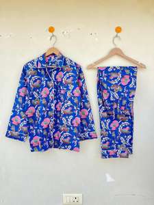 Ropa de dormir India hecha a mano de algodón 100% en elegante estampado floral estilo casual de lujo para vacaciones de otoño Primavera Verano suministro ODM - Product Image 5