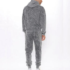 Men's Acid Wash Tracksuit <b>Oversized</b> <b>Hoodie</b> and Joggers Vintage Streetwear Comfortable OEM Factory Direct Tracksuits - Product Image 2