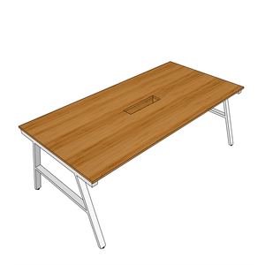 BFAB015-Solid Bamboo Meeting <b>Table</b> 200x100cm Luxury & Minimalist Design with <b>Adjustable</b> Iron <b>Legs</b> for Conference Room Hotel Use - Product Image 4