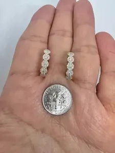 925 Silver Stunning Marquise <b>Moissanite</b> Diamond Drop/Dangle <b>Earrings</b> - Product Image 3