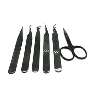 Pinzas de pestañas de volumen de diseño de mano antideslizante de alta calidad caja profesional puntiaguda embalaje Etiqueta Privada para extensión de pestañas - Product Image 4