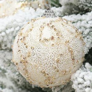 Verre décoratif avec boule de perles incassable décoration suspendue de sapin de Noël pour la pièce maîtresse boules de décorations de fêtes de boules - Product Image 1