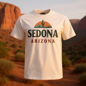 T-Shirt Souvenir Vintage Stile Retrò di Sedona Arizona, Effetto Invecchiato, Promozionale - Product Image 3