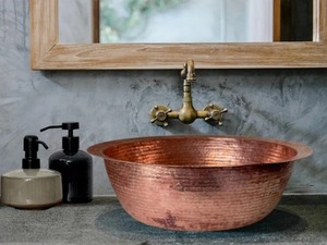 Cuenco de pedicura de Spa ecológico de cobre redondo profesional Premium para uso doméstico y de salón con decoración de flores - Product Image 2