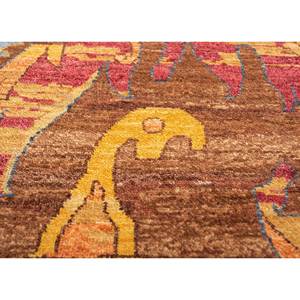 Alfombras de Lana Anudadas a Mano Cyanna en Rojo y Naranja con Motivos Rectangulares y Abstractos para Sala de Estar y Dormitorio - SKWL-497 - Product Image 3