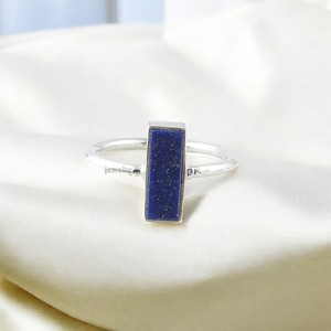 Anillo de Plata de Ley 925 hecho a mano para mujer, impresionante lapislázuli, ajuste de bisel de piedras preciosas naturales, pieza de declaración de joyería fina - Product Image 6