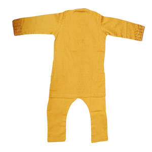 Traje Kurta Shalwar Bordado para Niños - Color Mostaza - Product Image 2