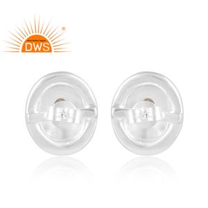 Nueva llegada fina plata esterlina peridoto natural piedras preciosas Stud pendiente personalizado joyería fabricante - Product Image 4