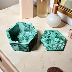 กล่องเครื่องประดับหิน Malachite สำหรับเป็นของขวัญแต่งงาน - Product Image 2