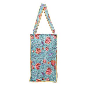 Bolso de mano de algodón acolchado grande hecho a mano, cremallera ecológica Floral Vintage, personalizable para viajes de compras de otoño - Product Image 4