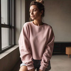 Sudaderas de gran tamaño para mujer, tela pesada, 450 GSM, ajuste holgado, hombro caído, sudadera para mujer - Product Image 6