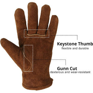 Guantes de Trabajo Impermeables para Hombre, Guantes de Trabajo de Cuero Aislados para Invierno, Cuero Vacuno para Trabajar en Clima Frío - Product Image 4