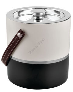 Seau à glace à double paroi en acier inoxydable avec poignée, couvercle Reg zen et design classique élégant - Product Image 1