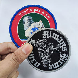 Creative logo <b>Overlocked</b> Border Full Embroidery Applique Patch self Adhesive 3D Embossed Embroidery Tags for Clothing5 - Product Image 4