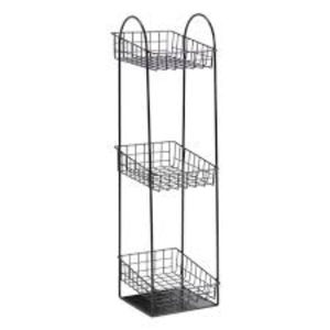 Cesta de Frutas Decorativa de 3 Niveles de Alambre de Hierro con Acabado Gris para Cocina y Mesa, Cesta de Almacenamiento de Frutas y Verduras - Product Image 3