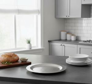 Assiettes et Plats – Assiette de Présentation Ronde en Acier Inoxydable pour la Maison, l'Hôtel, le Restaurant, les Mariages et les Fêtes - Product Image 4