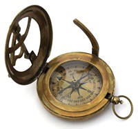 Boussole solaire élégante, antique, vintage, nautique, portable, durable, en laiton massif, avec bouton poussoir, pour l'extérieur, avec aiguille, pour le jardin