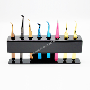 Pince à épiler antistatique et antidérapante, ensemble de pinces à épiler arc-en-ciel et en acier inoxydable, pointe angulaire - Product Image 2