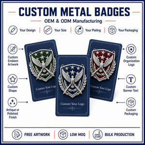 Insignias Esmaltadas Personalizadas de Escudo de Águila, Pines de Solapa de Metal Plateado, Diseño Patriótico, Regalo Empresarial - Product Image 4