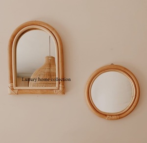 Marco de espejo de madera de gama alta con borde antiguo tallado y pulido vintage Premium para acento decorativo de pared - Product Image 4