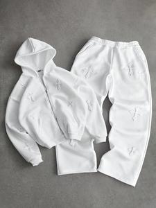 Survêtement personnalisé, nouvelle arrivée, broderie appliquée, poids lourd, prix bas, molleton de coton, qualité supérieure, streetwear - Product Image 4