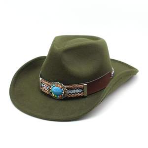 Sombrero Vaquero Occidental de Estilo Étnico Vintage Informal para Otoño e Invierno, para Padres e Hijos, Hombres y Mujeres - Product Image 3