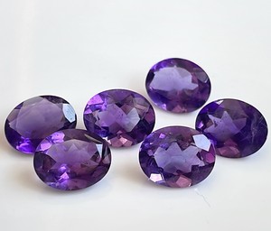 Améthyste naturelle ovale 10x14mm coupe à facettes-améthyste violette en vrac de qualité supérieure - Product Image 2