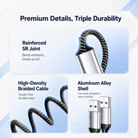 Hub USB 2.0 double port 480 Mbps, adaptateur répartiteur USB A 1 vers 2 en alliage d'aluminium tressé