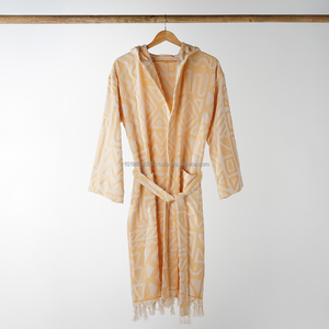 Peignoir unisexe en coton léger, tissé en lin, séchage rapide, respirant, uni, toute l'année, taille XL, fabriqué en Turquie, vêtements de nuit pour femmes, détente - Product Image 3