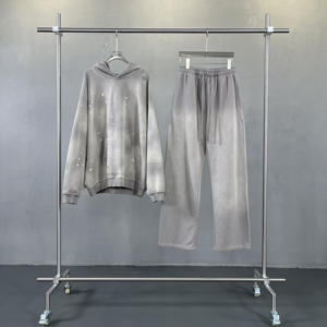 Sweat-shirts à capuche pour hommes, personnalisés, brodés, effet vieilli, lourds, surdimensionnés, style streetwear, coupe ample, vintage, délavés à l'acide, zippés - Product Image 3