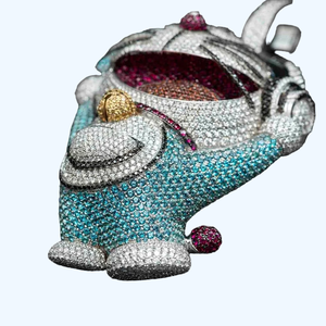 Colgante de acero inoxidable con forma de Doremon Chapado en plata de ley 925 sólida, estilo Hip Hop, joyería de moda para niños, piedra de diamante - Product Image 4