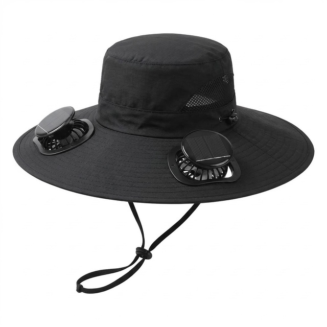 Solar Fan Hat Powered with Fan Cooling Built in Dual Rechargeable Battery Portable Outdoor Summer Sunshade Uv protection Upf 50+