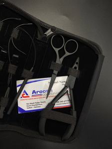 Le kit professionnel d'outils d'extensions de cheveux noirs mats comprend une séparation en boucle et une pince à deux trous pour les cheveux à double trame Remy Machine - Product Image 3